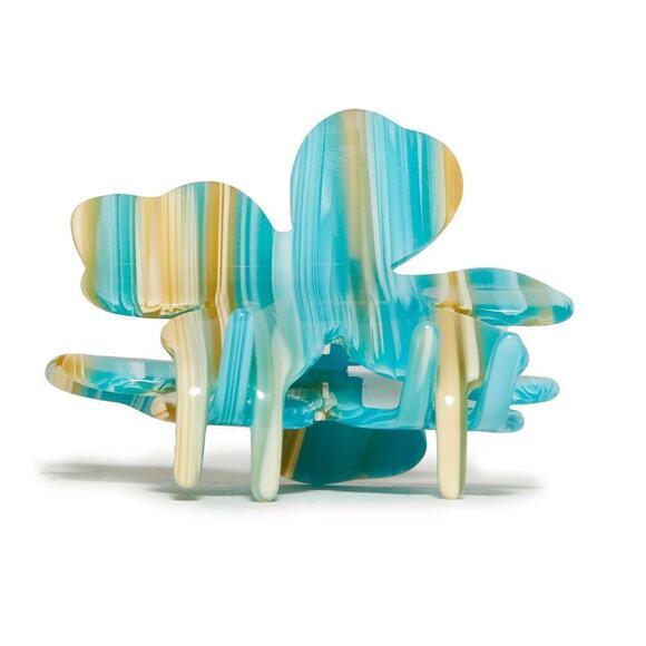 RARE Lele Sadoughi Acetate Claw Clip Turquoise Blue - Picture 4 of 9